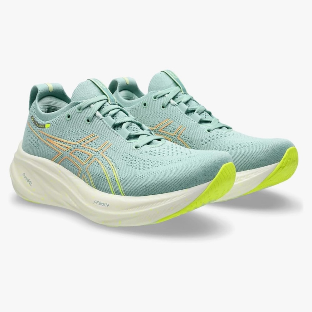 Asics Green & Yellow Athletic Shoes, size 8.5, like-new